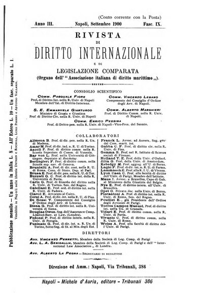 Rivista di diritto internazionale e di legislazione comparata