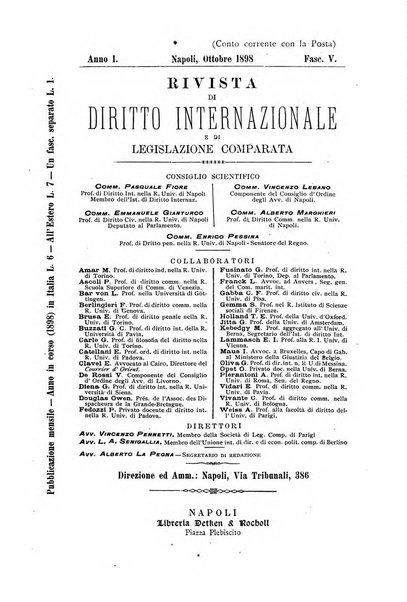 Rivista di diritto internazionale e di legislazione comparata