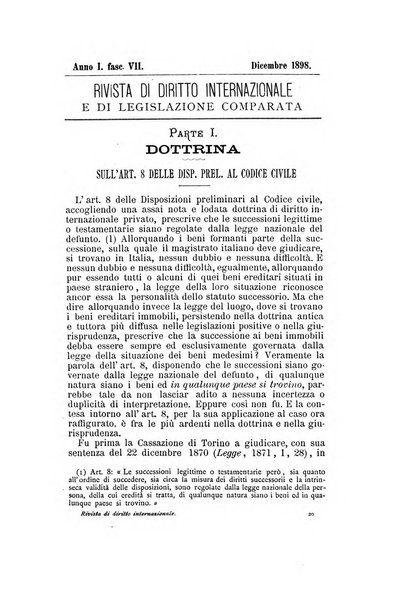 Rivista di diritto internazionale e di legislazione comparata