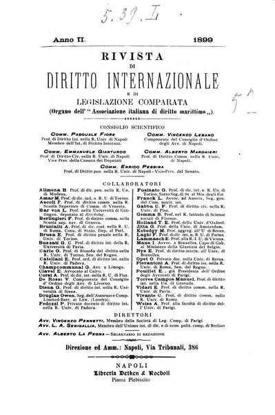 Rivista di diritto internazionale e di legislazione comparata