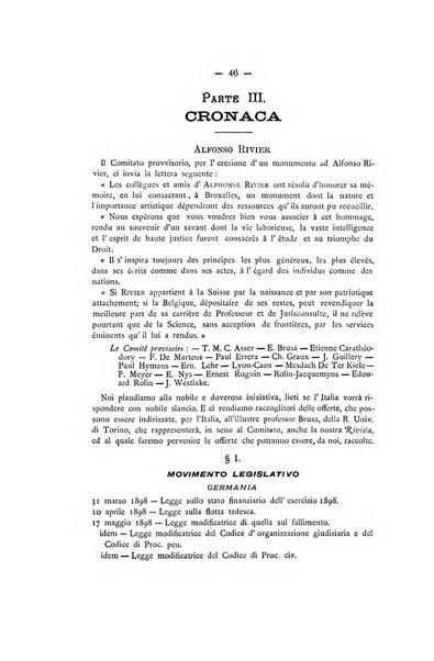 Rivista di diritto internazionale e di legislazione comparata