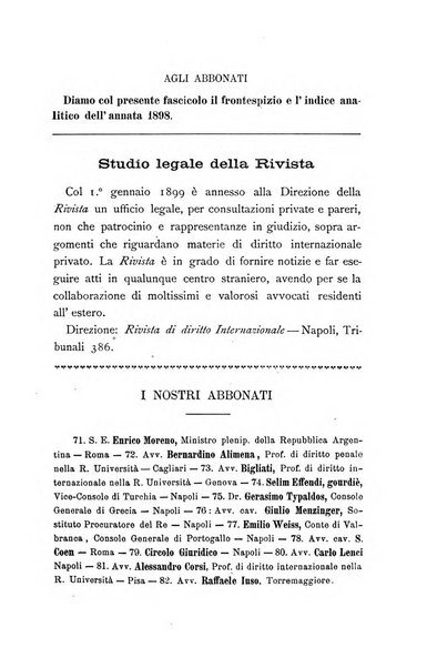 Rivista di diritto internazionale e di legislazione comparata