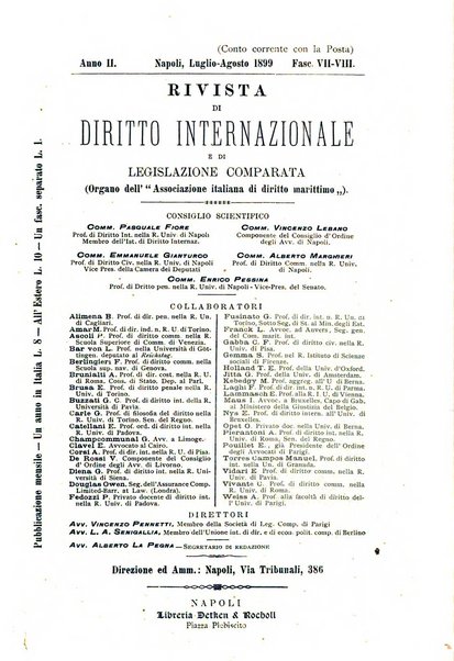 Rivista di diritto internazionale e di legislazione comparata