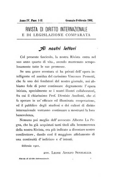 Rivista di diritto internazionale e di legislazione comparata