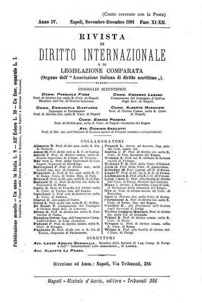 Rivista di diritto internazionale e di legislazione comparata