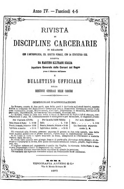 Rivista di discipline carcerarie in relazione con l'antropologia, col diritto penale, con la statistica