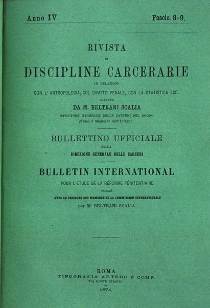 Rivista di discipline carcerarie in relazione con l'antropologia, col diritto penale, con la statistica