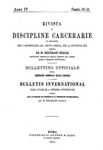 Rivista di discipline carcerarie in relazione con l'antropologia, col diritto penale, con la statistica