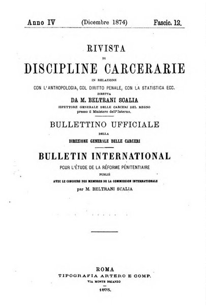 Rivista di discipline carcerarie in relazione con l'antropologia, col diritto penale, con la statistica