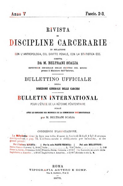 Rivista di discipline carcerarie in relazione con l'antropologia, col diritto penale, con la statistica