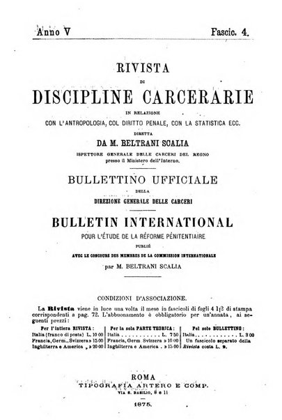 Rivista di discipline carcerarie in relazione con l'antropologia, col diritto penale, con la statistica