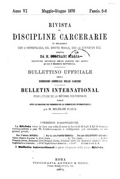 Rivista di discipline carcerarie in relazione con l'antropologia, col diritto penale, con la statistica