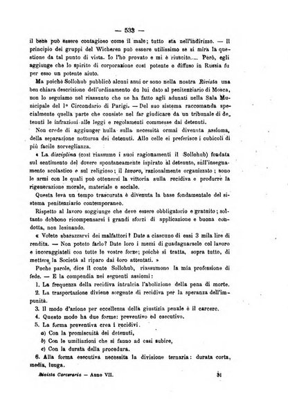 Rivista di discipline carcerarie in relazione con l'antropologia, col diritto penale, con la statistica