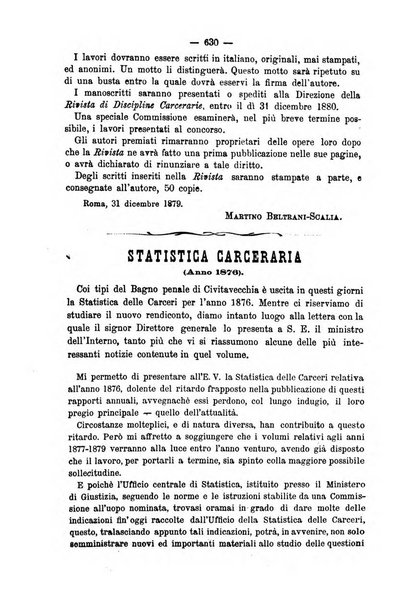 Rivista di discipline carcerarie in relazione con l'antropologia, col diritto penale, con la statistica