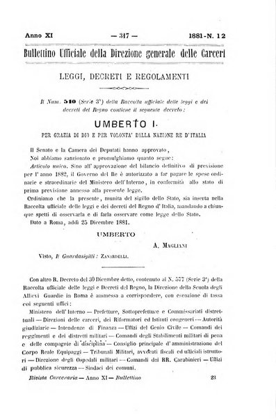 Rivista di discipline carcerarie in relazione con l'antropologia, col diritto penale, con la statistica