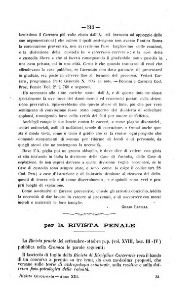 Rivista di discipline carcerarie in relazione con l'antropologia, col diritto penale, con la statistica