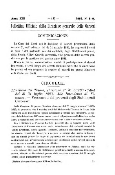 Rivista di discipline carcerarie in relazione con l'antropologia, col diritto penale, con la statistica