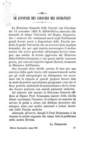 Rivista di discipline carcerarie in relazione con l'antropologia, col diritto penale, con la statistica