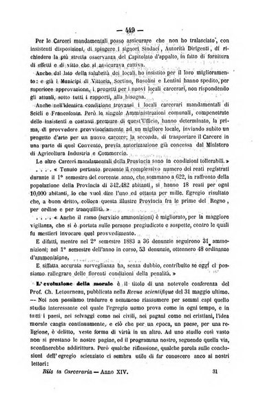 Rivista di discipline carcerarie in relazione con l'antropologia, col diritto penale, con la statistica