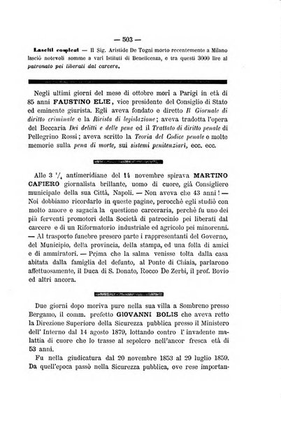 Rivista di discipline carcerarie in relazione con l'antropologia, col diritto penale, con la statistica