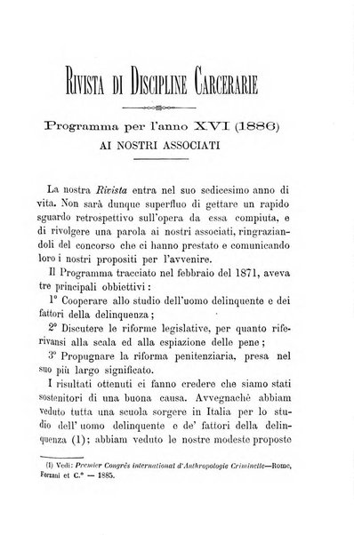 Rivista di discipline carcerarie in relazione con l'antropologia, col diritto penale, con la statistica