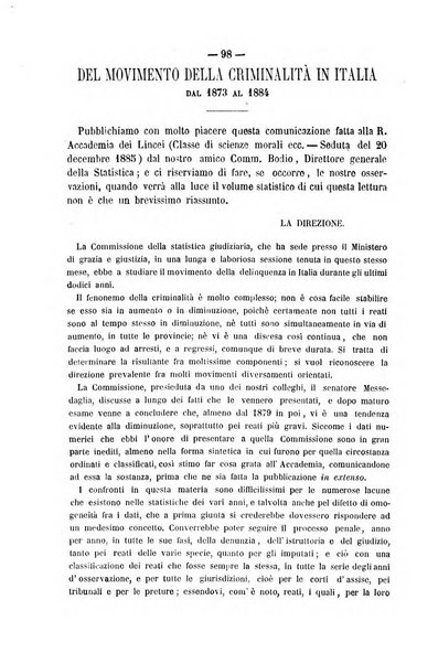 Rivista di discipline carcerarie in relazione con l'antropologia, col diritto penale, con la statistica