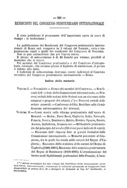 Rivista di discipline carcerarie in relazione con l'antropologia, col diritto penale, con la statistica