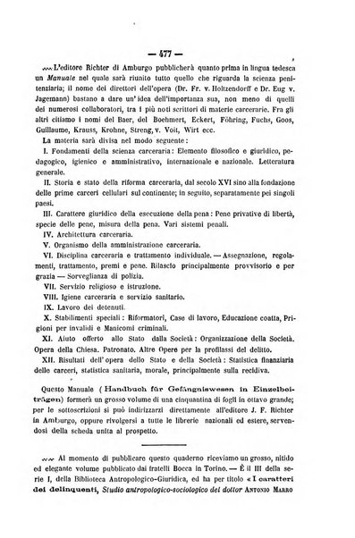 Rivista di discipline carcerarie in relazione con l'antropologia, col diritto penale, con la statistica