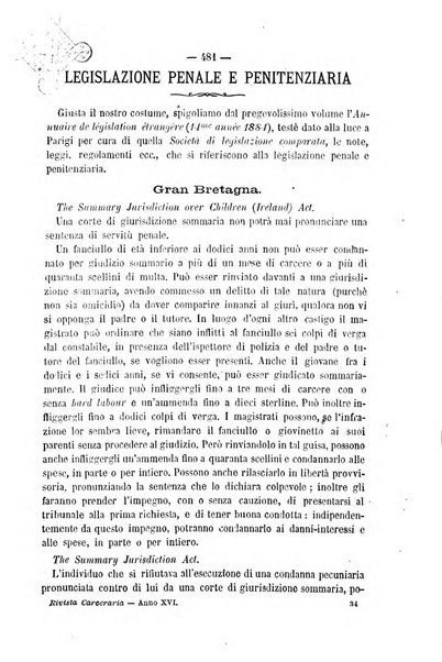 Rivista di discipline carcerarie in relazione con l'antropologia, col diritto penale, con la statistica