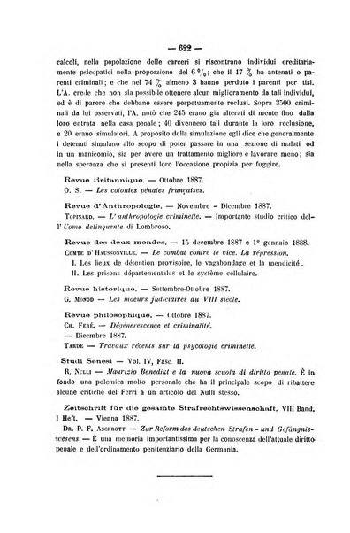 Rivista di discipline carcerarie in relazione con l'antropologia, col diritto penale, con la statistica