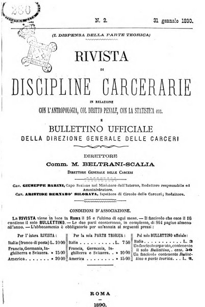 Rivista di discipline carcerarie in relazione con l'antropologia, col diritto penale, con la statistica