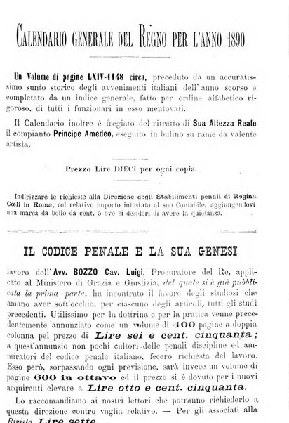 Rivista di discipline carcerarie in relazione con l'antropologia, col diritto penale, con la statistica