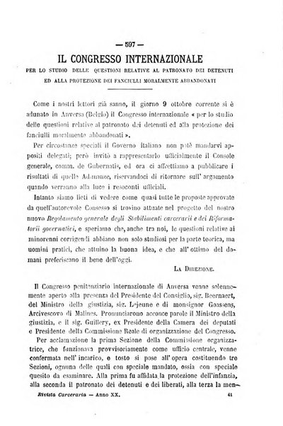 Rivista di discipline carcerarie in relazione con l'antropologia, col diritto penale, con la statistica