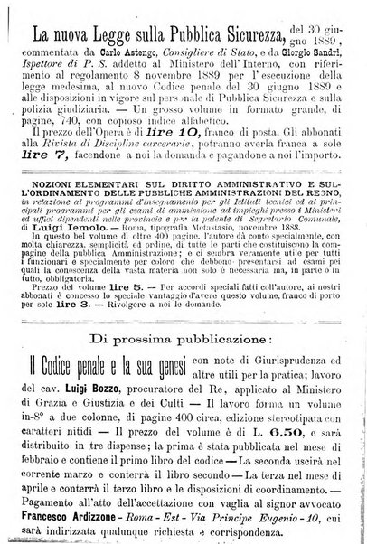 Rivista di discipline carcerarie in relazione con l'antropologia, col diritto penale, con la statistica