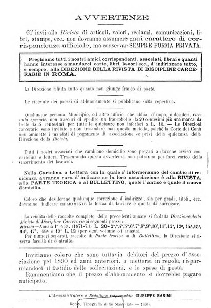 Rivista di discipline carcerarie in relazione con l'antropologia, col diritto penale, con la statistica