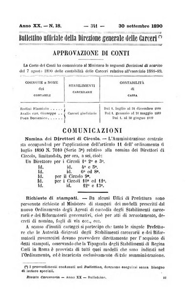 Rivista di discipline carcerarie in relazione con l'antropologia, col diritto penale, con la statistica