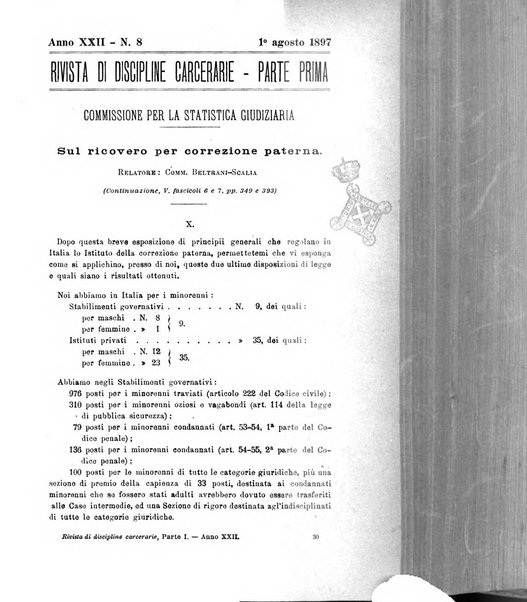 Rivista di discipline carcerarie in relazione con l'antropologia, col diritto penale, con la statistica