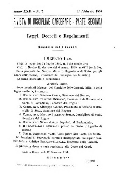 Rivista di discipline carcerarie in relazione con l'antropologia, col diritto penale, con la statistica