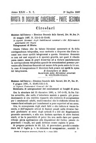 Rivista di discipline carcerarie in relazione con l'antropologia, col diritto penale, con la statistica