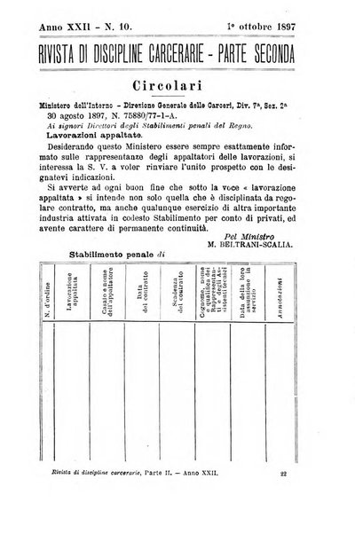 Rivista di discipline carcerarie in relazione con l'antropologia, col diritto penale, con la statistica