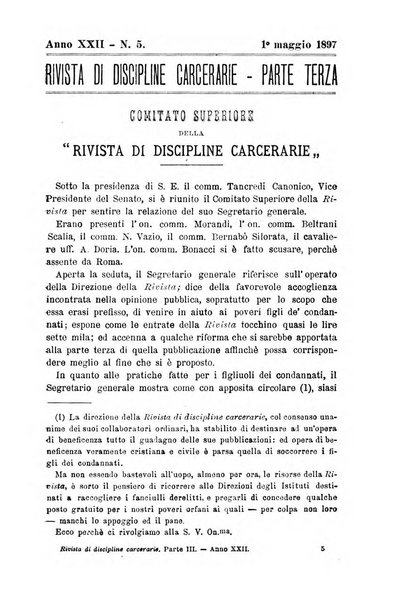 Rivista di discipline carcerarie in relazione con l'antropologia, col diritto penale, con la statistica