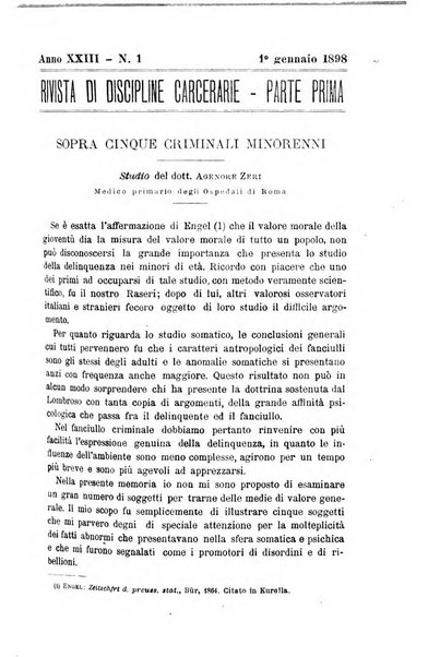 Rivista di discipline carcerarie in relazione con l'antropologia, col diritto penale, con la statistica