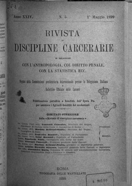 Rivista di discipline carcerarie in relazione con l'antropologia, col diritto penale, con la statistica