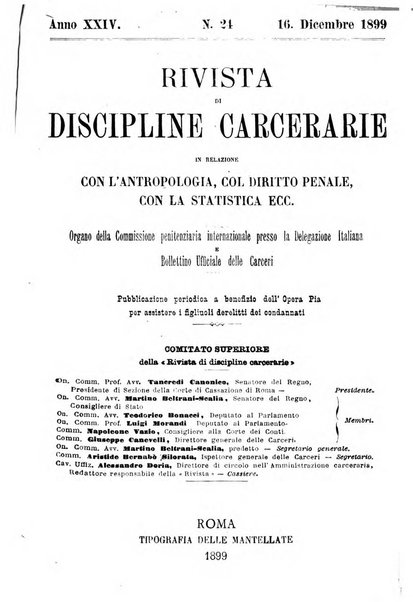 Rivista di discipline carcerarie in relazione con l'antropologia, col diritto penale, con la statistica