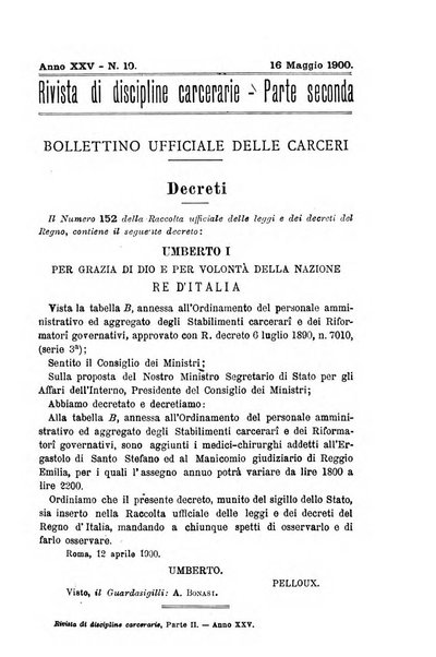 Rivista di discipline carcerarie in relazione con l'antropologia, col diritto penale, con la statistica