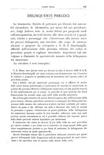 Rivista di discipline carcerarie in relazione con l'antropologia, col diritto penale, con la statistica