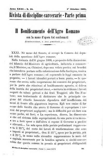 Rivista di discipline carcerarie in relazione con l'antropologia, col diritto penale, con la statistica