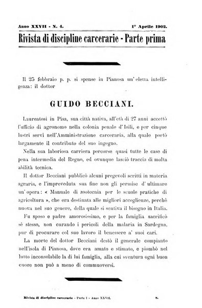 Rivista di discipline carcerarie in relazione con l'antropologia, col diritto penale, con la statistica