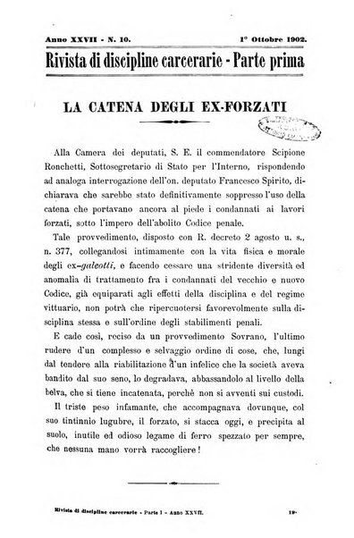 Rivista di discipline carcerarie in relazione con l'antropologia, col diritto penale, con la statistica