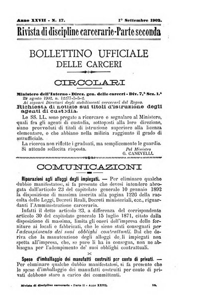 Rivista di discipline carcerarie in relazione con l'antropologia, col diritto penale, con la statistica